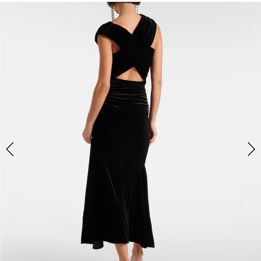 Ganni Velvet Ruched Maxi Dress - Picture 3 of 7